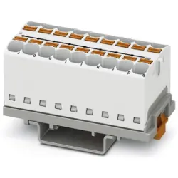 Distribution block, push-in connection, 0.2-6.0 mm², 18 pole, 32 A, 6 kV, white, 3273582