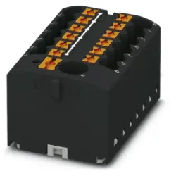 Distribution block, push-in connection, 0.14-4.0 mm², 13 pole, 24 A, 6 kV, black, 3273366