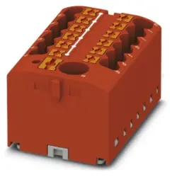 Distribution block, push-in connection, 0.14-4.0 mm², 13 pole, 24 A, 6 kV, red, 3273356