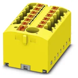 Distribution block, push-in connection, 0.14-4.0 mm², 13 pole, 24 A, 6 kV, yellow, 3273358