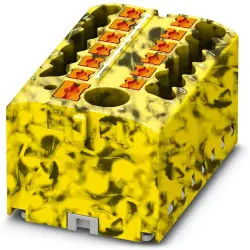 Distribution block, push-in connection, 0.14-4.0 mm², 13 pole, 24 A, 6 kV, yellow/black, 3273372