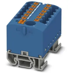 Distribution block, push-in connection, 0.14-4.0 mm², 13 pole, 24 A, 8 kV, blue, 3274190