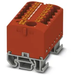 Distribution block, push-in connection, 0.14-4.0 mm², 13 pole, 24 A, 8 kV, red, 3274192