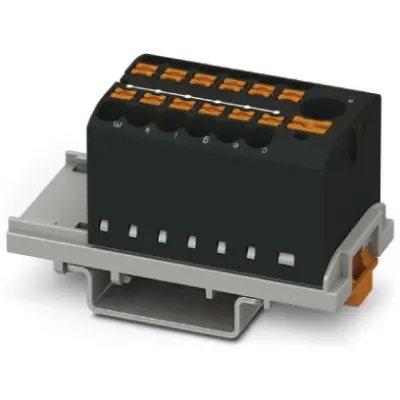 Distribution block, push-in connection, 0.14-4.0 mm², 13 pole, 24 A, 8 kV, black, 3273102 - 1