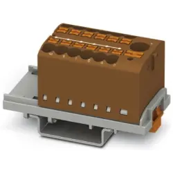 Distribution block, push-in connection, 0.14-4.0 mm², 13 pole, 24 A, 8 kV, brown, 3273098