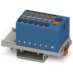Distribution block, push-in connection, 0.14-4.0 mm², 13 pole, 24 A, 8 kV, blue, 3273090