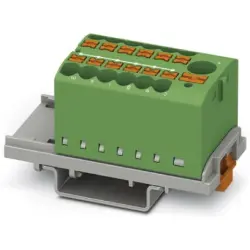 Distribution block, push-in connection, 0.14-4.0 mm², 13 pole, 24 A, 8 kV, green, 3273096