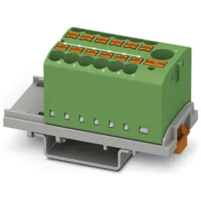 Distribution block, push-in connection, 0.14-4.0 mm², 13 pole, 24 A, 8 kV, green, 3273096 - 1