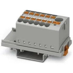 Distribution block, push-in connection, 0.14-4.0 mm², 13 pole, 24 A, 8 kV, gray, 3273088