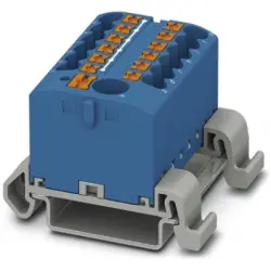 Distribution block, push-in connection, 0.14-4.0 mm², 13 pole, 24 A, 8 kV, blue, 3273222
