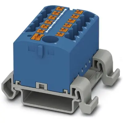 Distribution block, push-in connection, 0.14-4.0 mm², 13 pole, 24 A, 8 kV, blue, 3273222 - 1