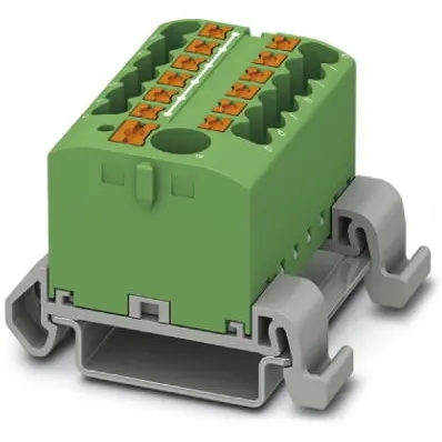 Distribution block, push-in connection, 0.14-4.0 mm², 13 pole, 24 A, 8 kV, green, 3273228 - 1
