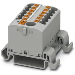Distribution block, push-in connection, 0.14-4.0 mm², 13 pole, 24 A, 8 kV, gray, 3273220