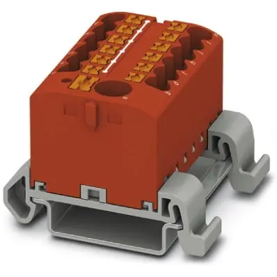 Distribution block, push-in connection, 0.14-4.0 mm², 13 pole, 24 A, 8 kV, red, 3273224 - 1