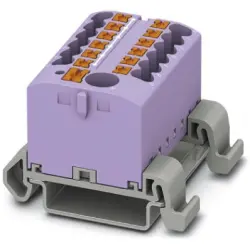 Distribution block, push-in connection, 0.14-4.0 mm², 13 pole, 24 A, 8 kV, purple, 3273236