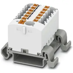 Distribution block, push-in connection, 0.14-4.0 mm², 13 pole, 24 A, 8 kV, white, 3273232