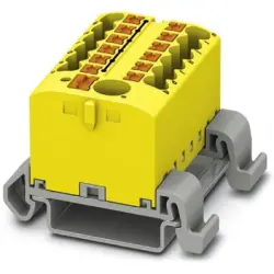 Distribution block, push-in connection, 0.14-4.0 mm², 13 pole, 24 A, 8 kV, yellow, 3273226