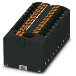 Distribution block, push-in connection, 0.14-4.0 mm², 19 pole, 24 A, 6 kV, black, 3273388