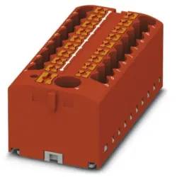 Distribution block, push-in connection, 0.14-4.0 mm², 19 pole, 24 A, 6 kV, red, 3273378