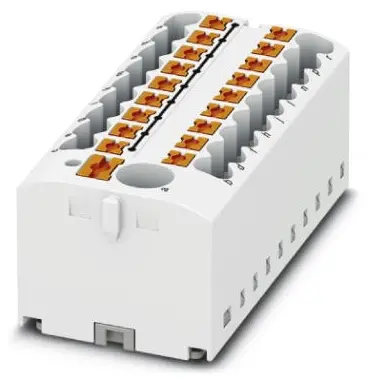 Distribution block, push-in connection, 0.14-4.0 mm², 19 pole, 24 A, 6 kV, white, 3273386 - 1