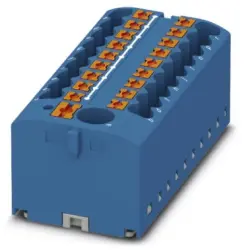 Distribution block, push-in connection, 0.14-4.0 mm², 19 pole, 24 A, 6 kV, blue, 3273506