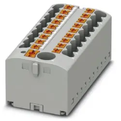 Distribution block, push-in connection, 0.14-4.0 mm², 19 pole, 24 A, 6 kV, gray, 3273504
