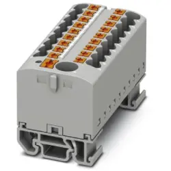 Distribution block, push-in connection, 0.14-4.0 mm², 19 pole, 24 A, 8 kV, gray, 3274210