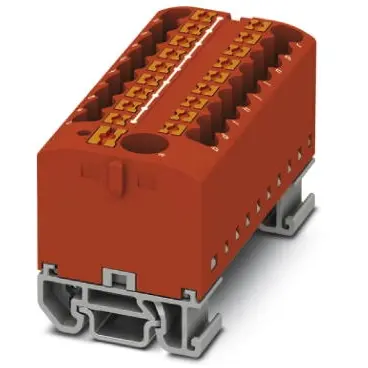 Distribution block, push-in connection, 0.14-4.0 mm², 19 pole, 24 A, 8 kV, red, 3274214 - 1