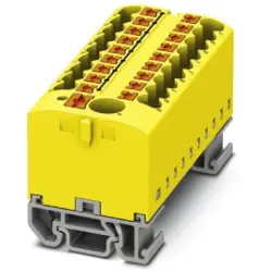 Distribution block, push-in connection, 0.14-4.0 mm², 19 pole, 24 A, 8 kV, yellow, 3274216