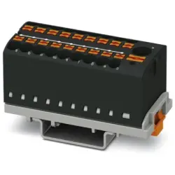 Distribution block, push-in connection, 0.14-4.0 mm², 19 pole, 24 A, 8 kV, black, 3273124