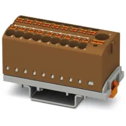 Distribution block, push-in connection, 0.14-4.0 mm², 19 pole, 24 A, 8 kV, brown, 3273120