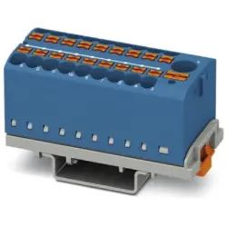 Distribution block, push-in connection, 0.14-4.0 mm², 19 pole, 24 A, 8 kV, blue, 3273112