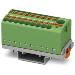 Distribution block, push-in connection, 0.14-4.0 mm², 19 pole, 24 A, 8 kV, green, 3273118