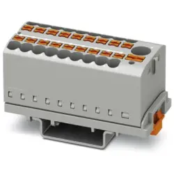 Distribution block, push-in connection, 0.14-4.0 mm², 19 pole, 24 A, 8 kV, gray, 3273110