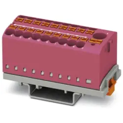 Distribution block, push-in connection, 0.14-4.0 mm², 19 pole, 24 A, 8 kV, pink, 3273127