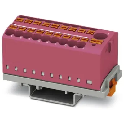Distribution block, push-in connection, 0.14-4.0 mm², 19 pole, 24 A, 8 kV, pink, 3273127 - 1