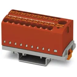 Distribution block, push-in connection, 0.14-4.0 mm², 19 pole, 24 A, 8 kV, red, 3273114