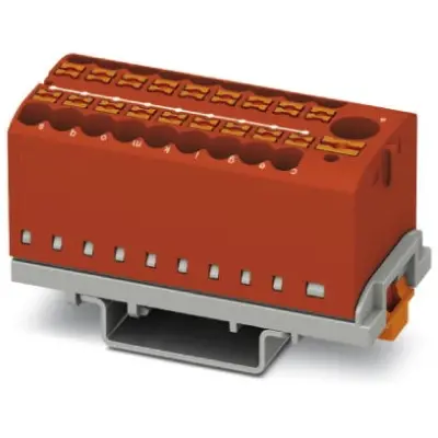 Distribution block, push-in connection, 0.14-4.0 mm², 19 pole, 24 A, 8 kV, red, 3273114 - 1