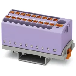 Distribution block, push-in connection, 0.14-4.0 mm², 19 pole, 24 A, 8 kV, purple, 3273126