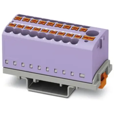 Distribution block, push-in connection, 0.14-4.0 mm², 19 pole, 24 A, 8 kV, purple, 3273126 - 1