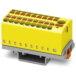 Distribution block, push-in connection, 0.14-4.0 mm², 19 pole, 24 A, 8 kV, yellow, 3273116