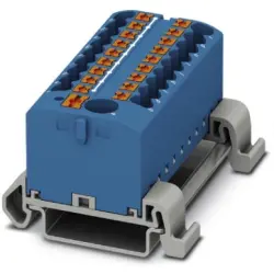 Distribution block, push-in connection, 0.14-4.0 mm², 19 pole, 24 A, 8 kV, blue, 3273244