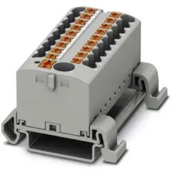 Distribution block, push-in connection, 0.14-4.0 mm², 19 pole, 24 A, 8 kV, gray, 3273242
