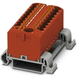 Distribution block, push-in connection, 0.14-4.0 mm², 19 pole, 24 A, 8 kV, red, 3273246