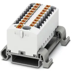 Distribution block, push-in connection, 0.14-4.0 mm², 19 pole, 24 A, 8 kV, white, 3273254