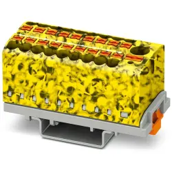 Distribution block, push-in connection, 0.14-4.0 mm², 19 pole, 24 A, 8 kV, yellow/black, 3273130