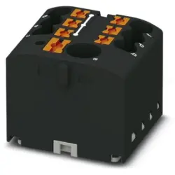Distribution block, push-in connection, 0.14-4.0 mm², 7 pole, 24 A, 6 kV, black, 3273344