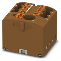 Distribution block, push-in connection, 0.14-4.0 mm², 7 pole, 24 A, 6 kV, brown, 3273340