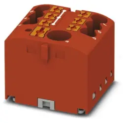 Distribution block, push-in connection, 0.14-4.0 mm², 7 pole, 24 A, 6 kV, red, 3273334