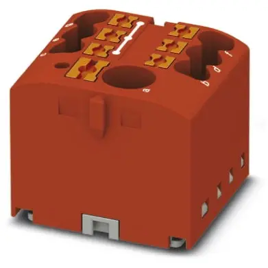Distribution block, push-in connection, 0.14-4.0 mm², 7 pole, 24 A, 6 kV, red, 3273334 - 1